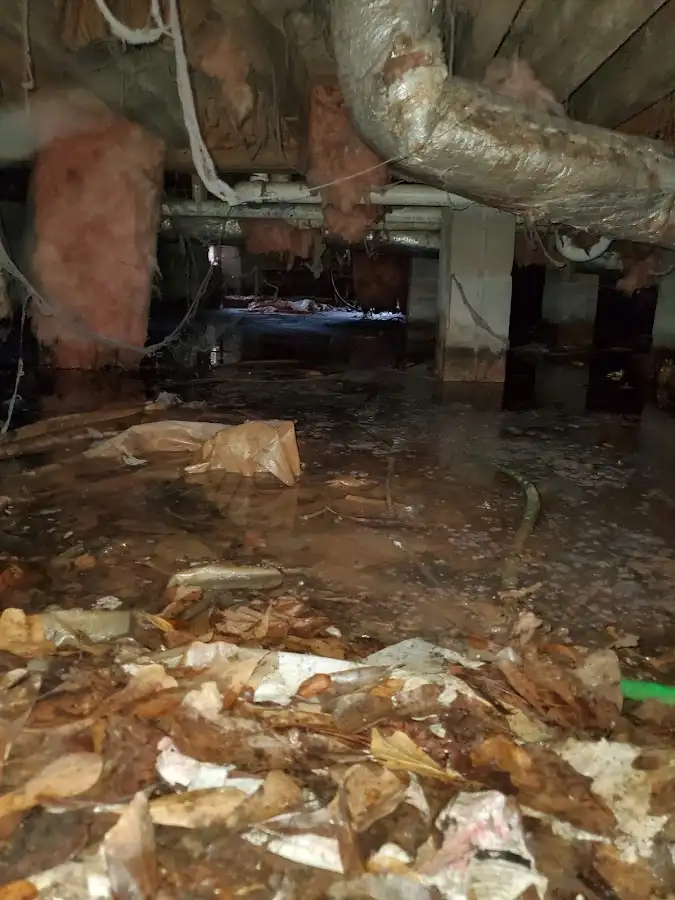 Crawl space flood assessment for Commercial Water Damage Restoration in Paris